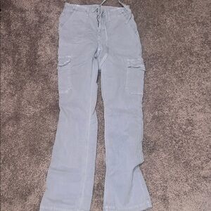 American Eagle Light Gray Cargo Pants Classic Boot Cut 2 Long